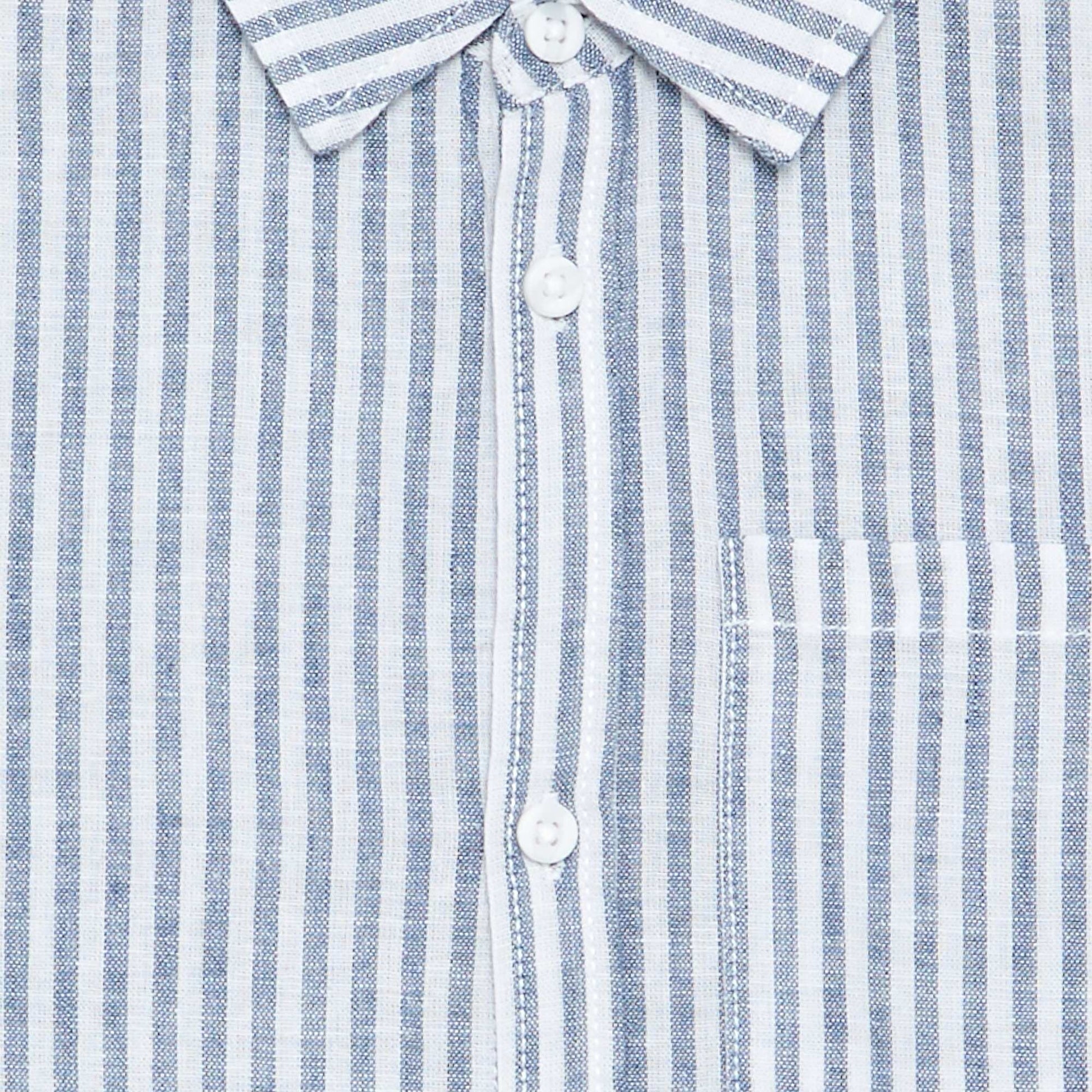Chemise à manches longues et poche poitrine BLANC