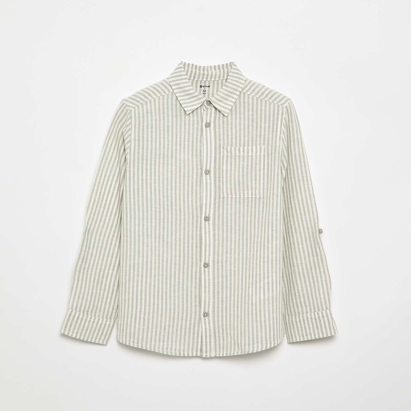 Chemise à manches longues et poche poitrine BLANC