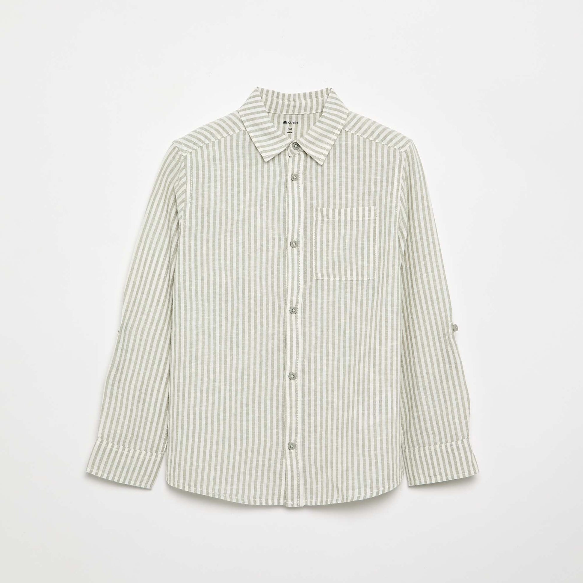 Chemise à manches longues et poche poitrine BLANC