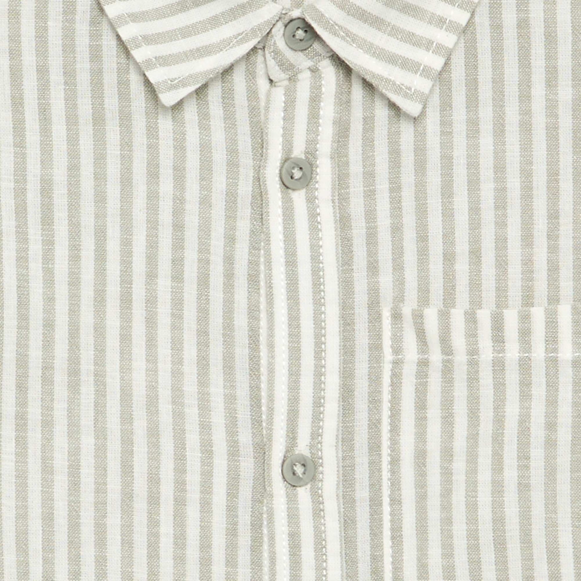 Chemise à manches longues et poche poitrine BLANC