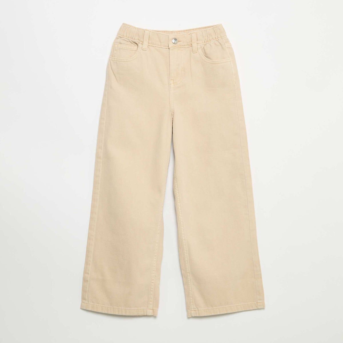 Pantalon wide leg à taille ajustable BEIGE