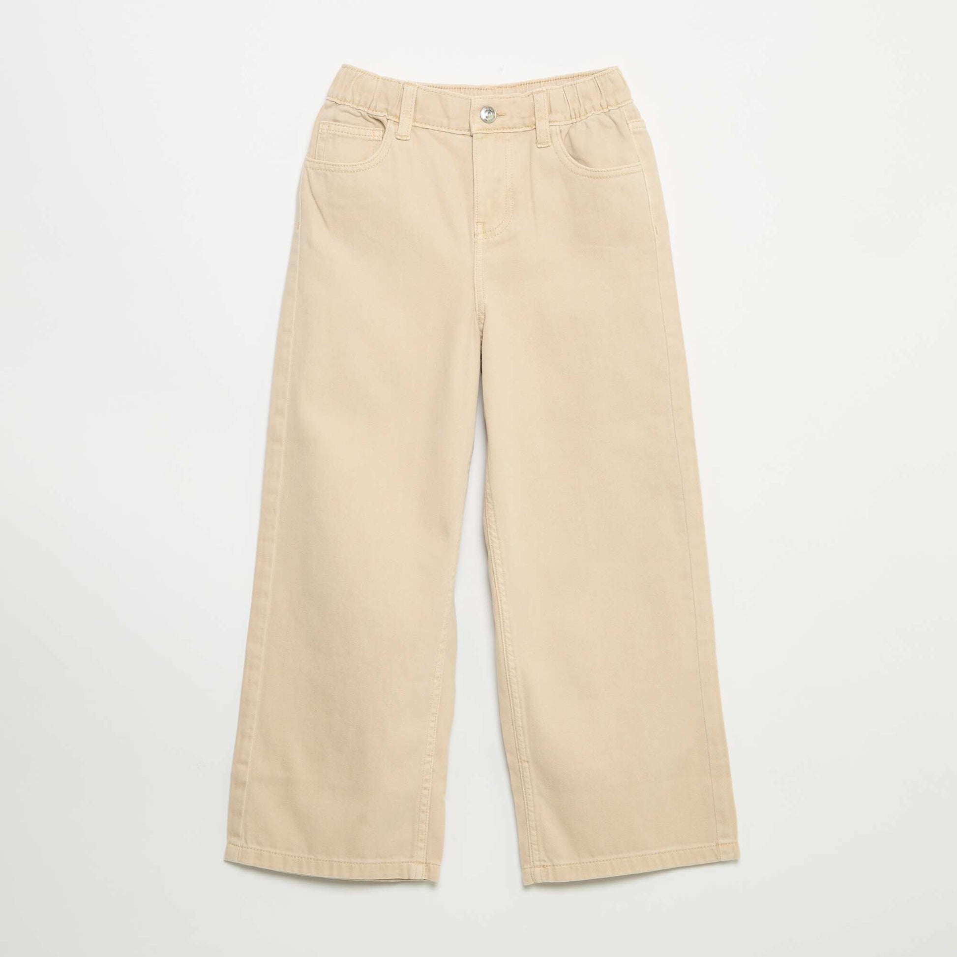 Pantalon wide leg à taille ajustable BEIGE
