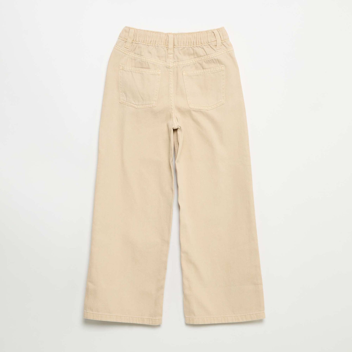 Pantalon wide leg à taille ajustable BEIGE
