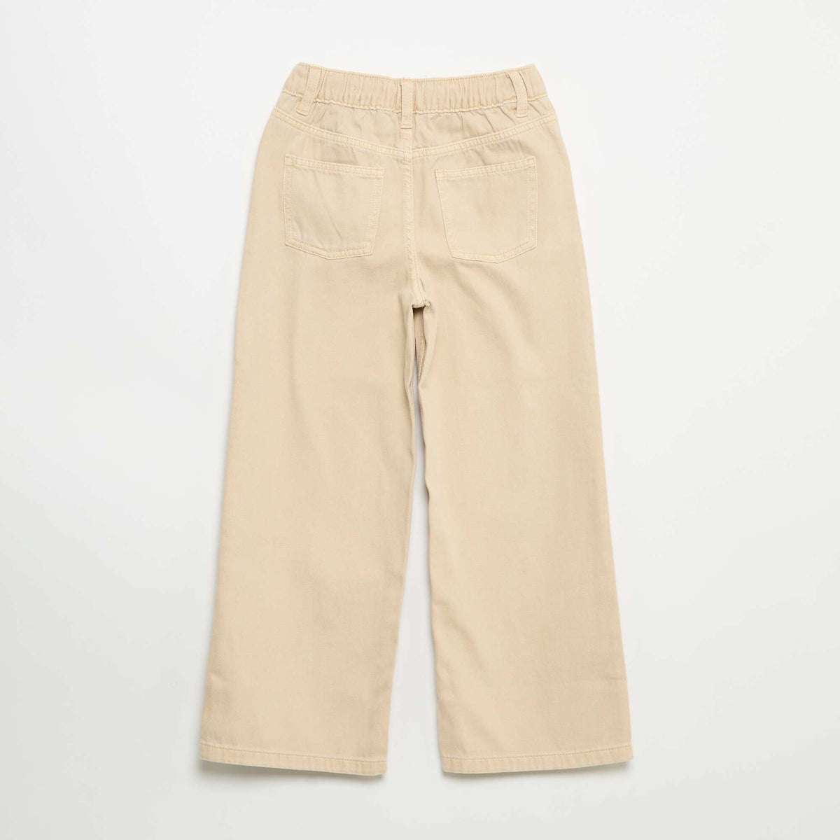Pantalon wide leg à taille ajustable BEIGE