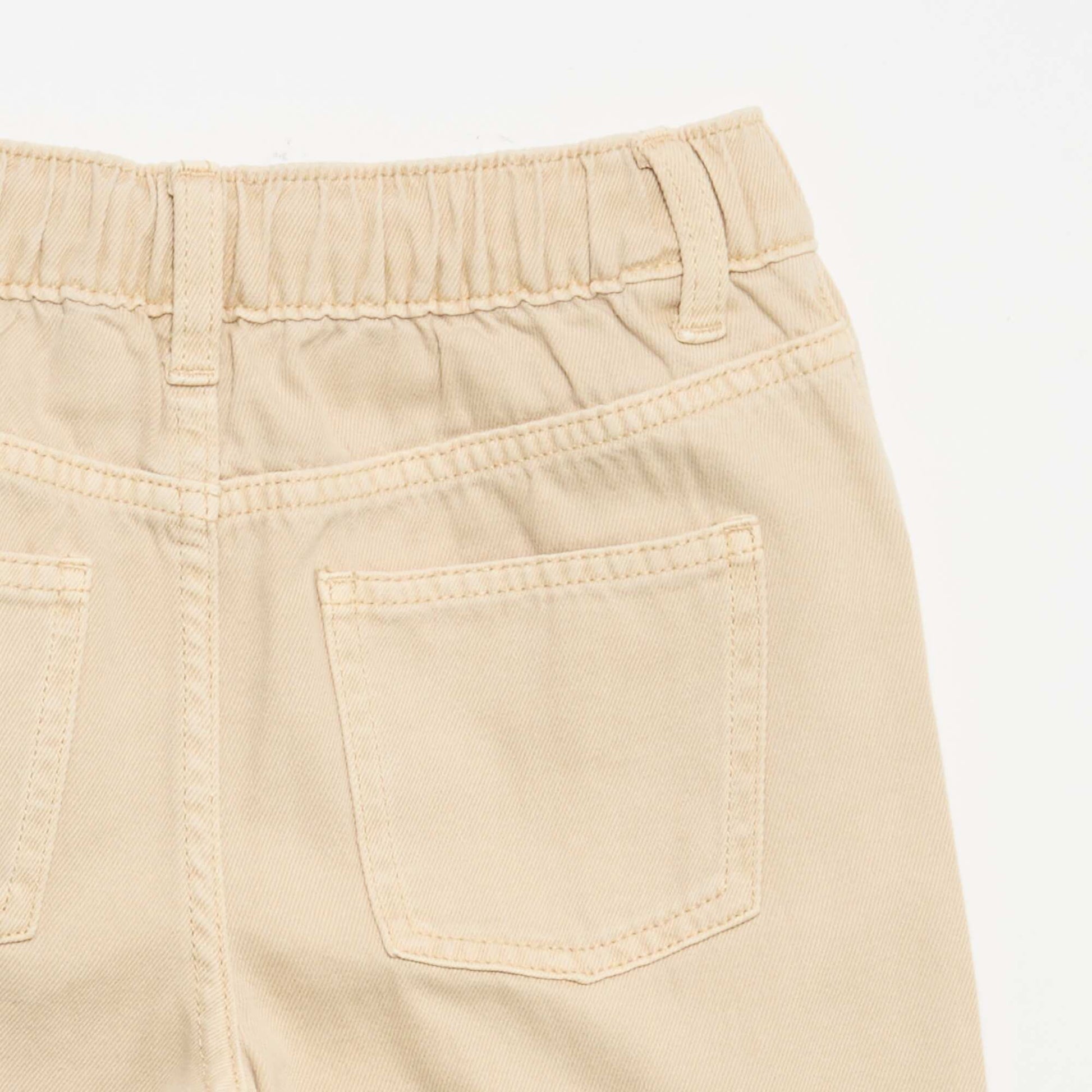 Pantalon wide leg à taille ajustable BEIGE