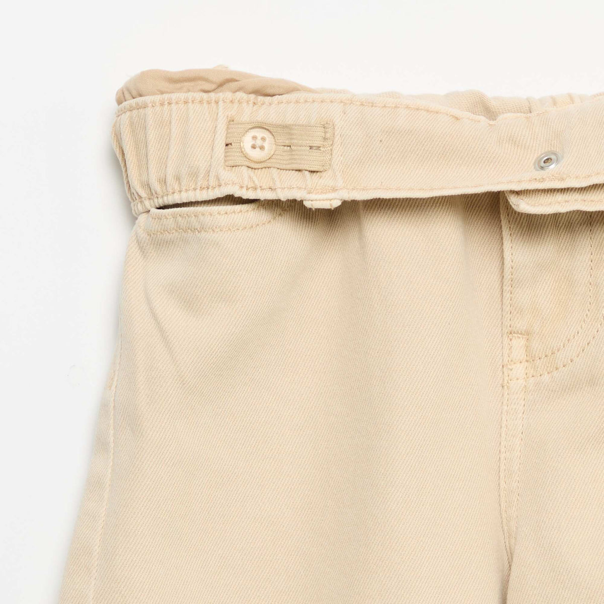 Pantalon wide leg à taille ajustable BEIGE