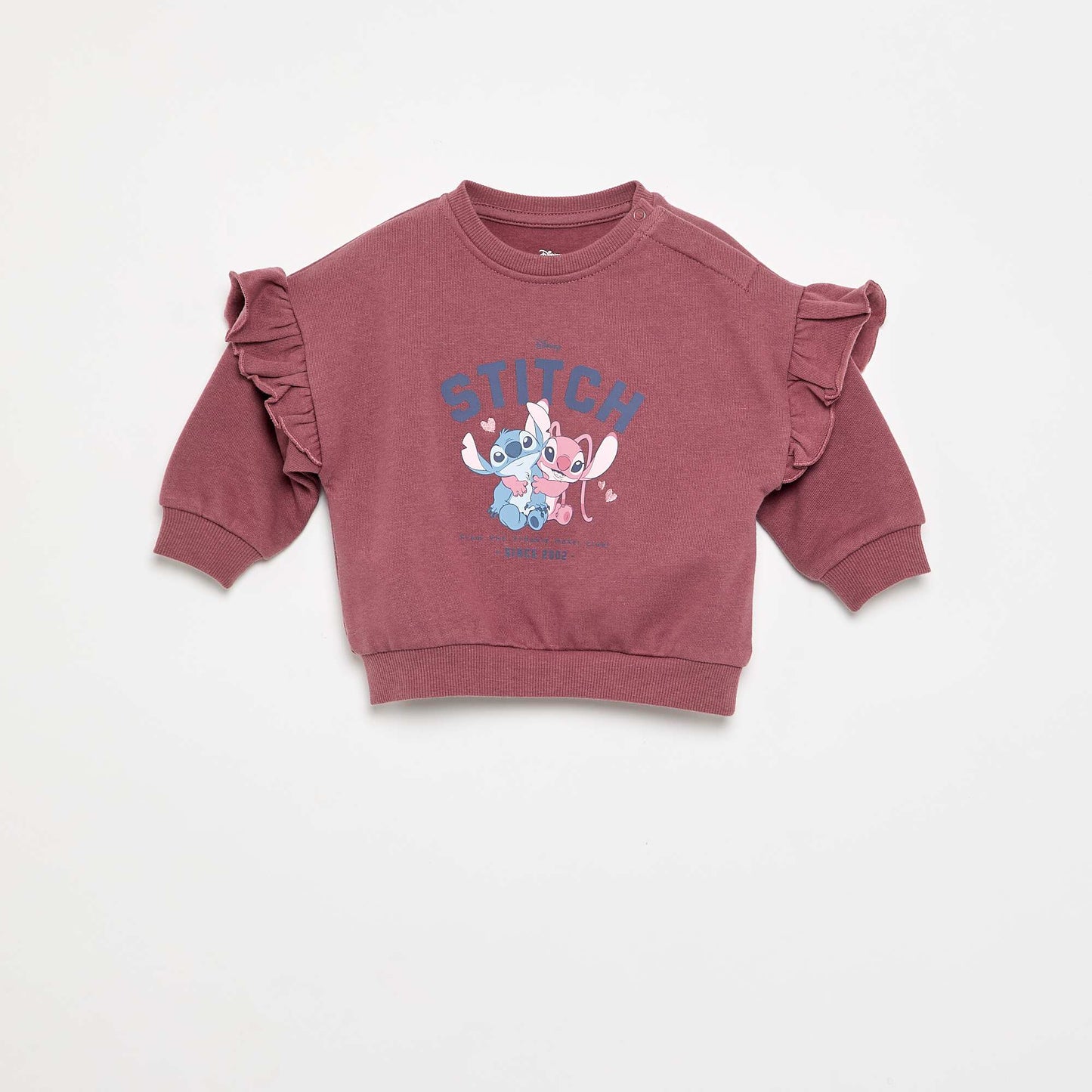 Sweat à manches longues avec volants aux épaules ROSE
