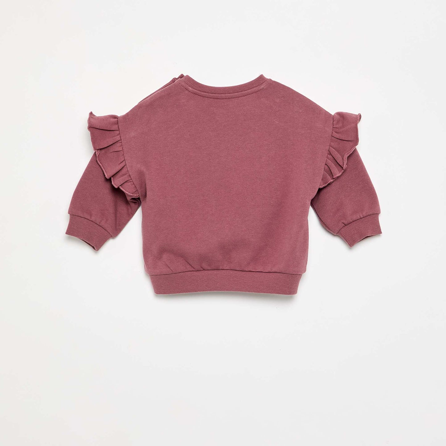 Sweat à manches longues avec volants aux épaules ROSE