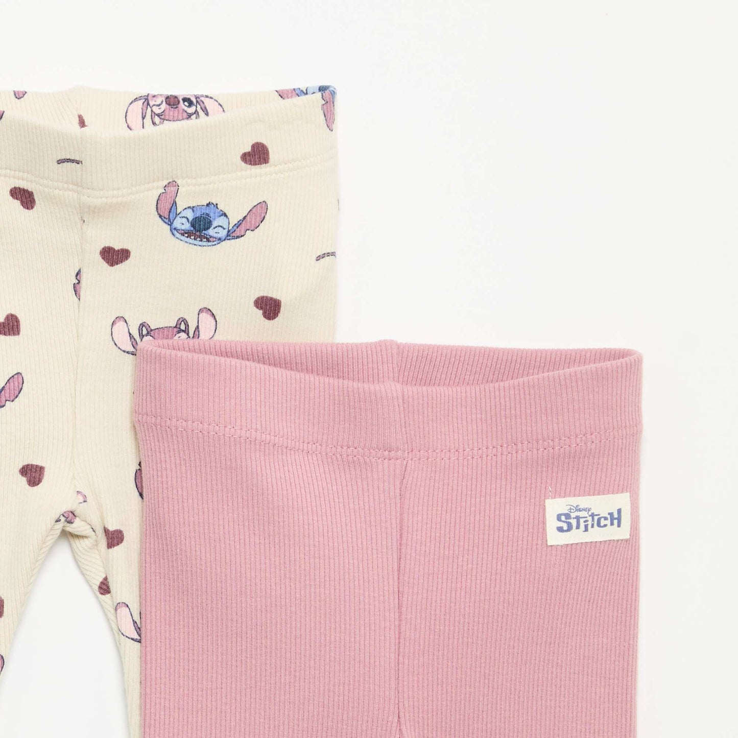 Lot de 2 leggings 'Disney' en maille côtelée BEIGE