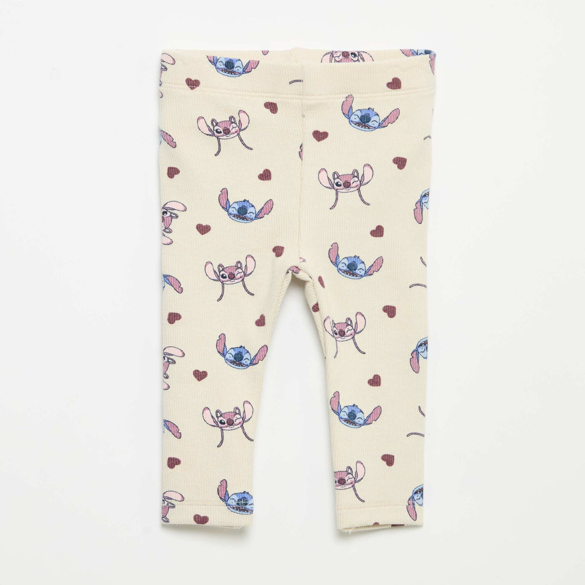 Lot de 2 leggings 'Disney' en maille côtelée BEIGE