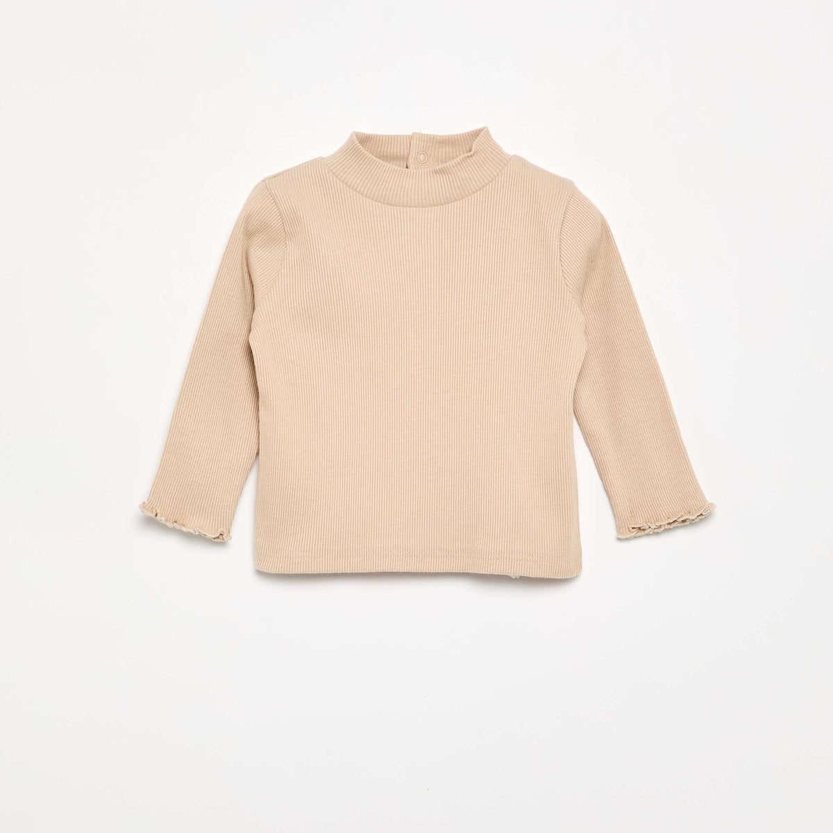 Sous-pull en maille côtelée BEIGE