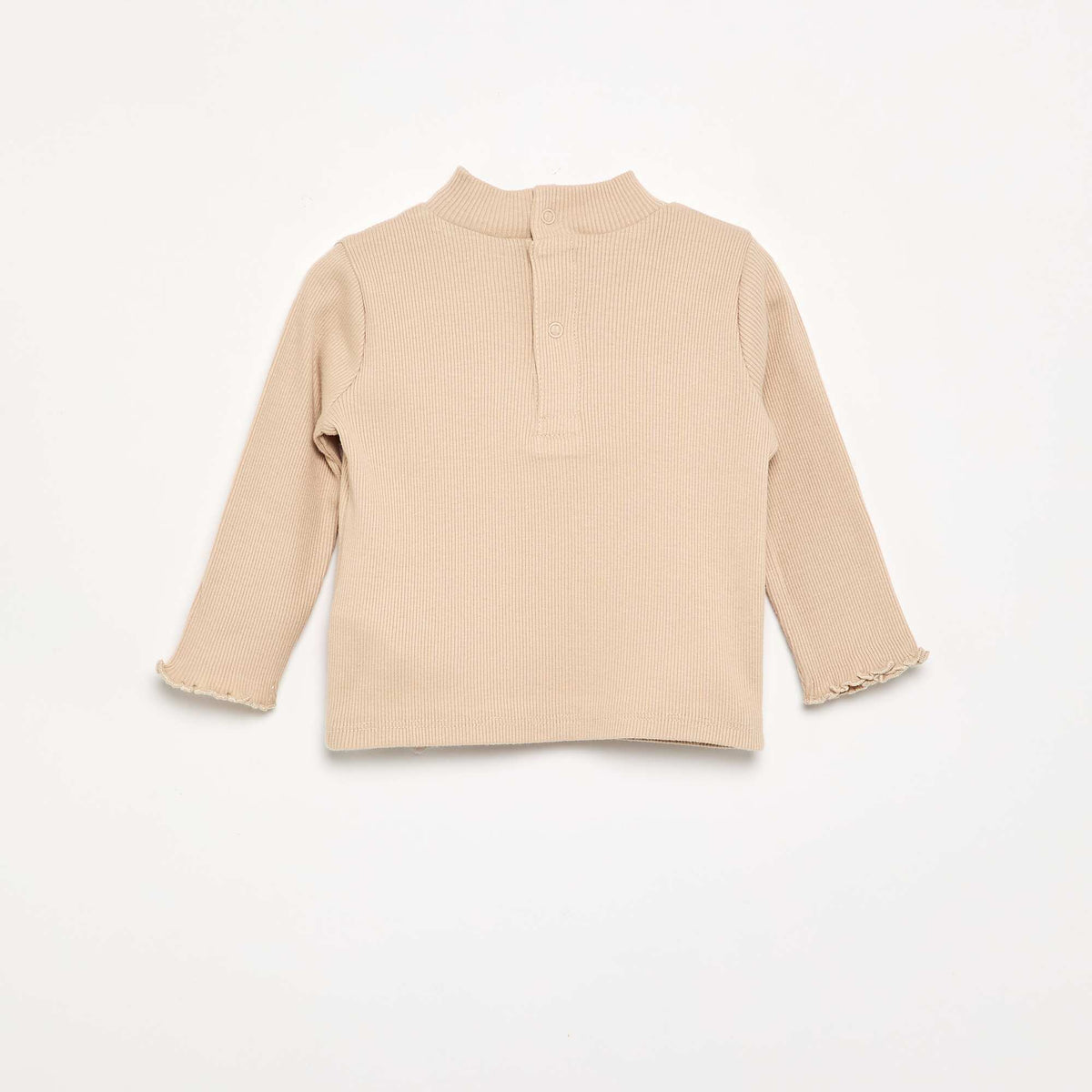 Sous-pull en maille côtelée BEIGE