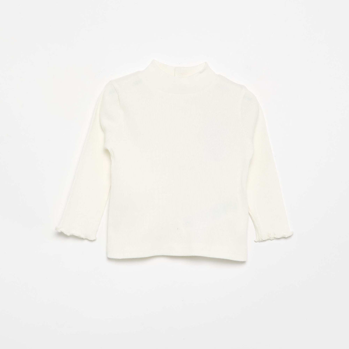 Sous-pull en maille côtelée BLANC
