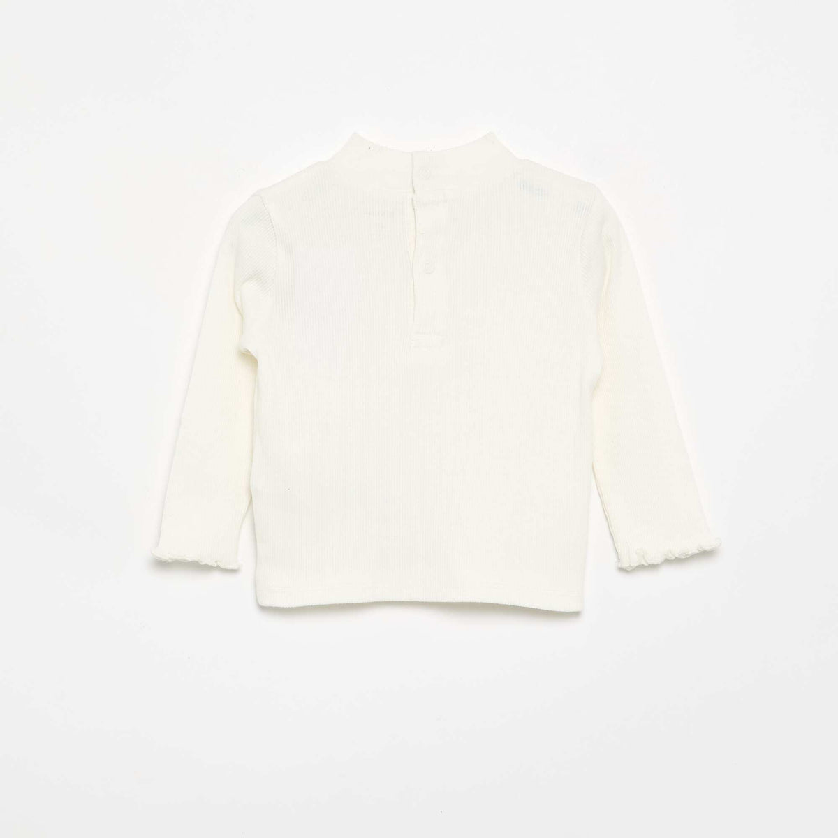 Sous-pull en maille côtelée BLANC