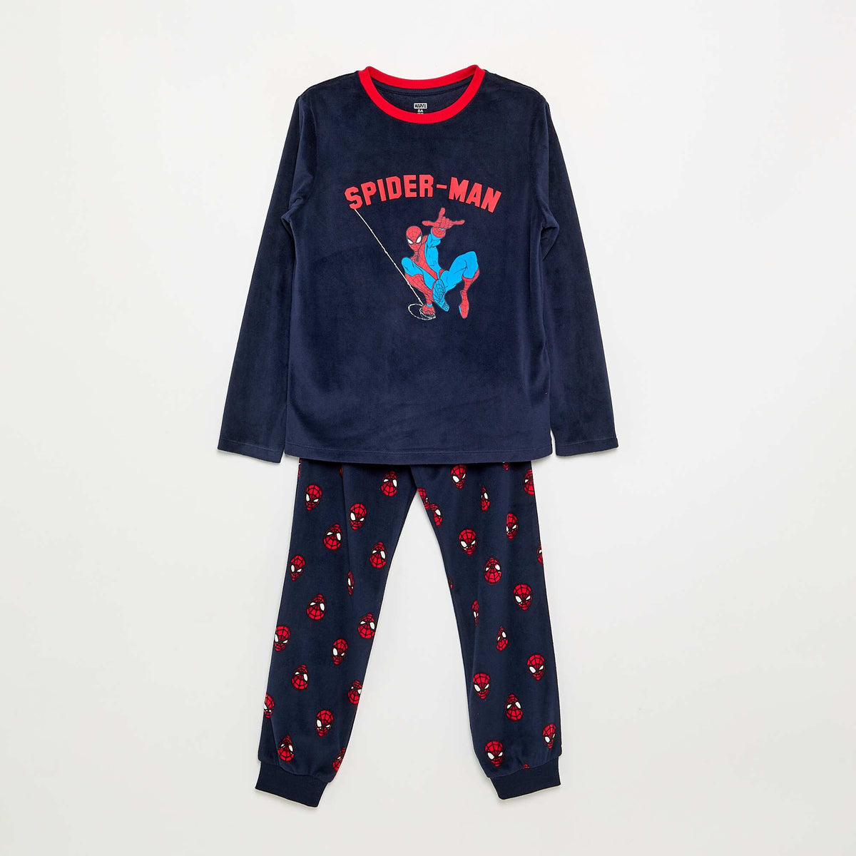 Ensemble pyjama long 'Spiderman' en polaire - 2 pièces BLEU