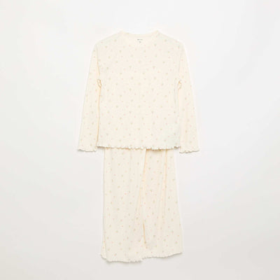 Pyjama 2 pièces en maille pointelle BEIGE