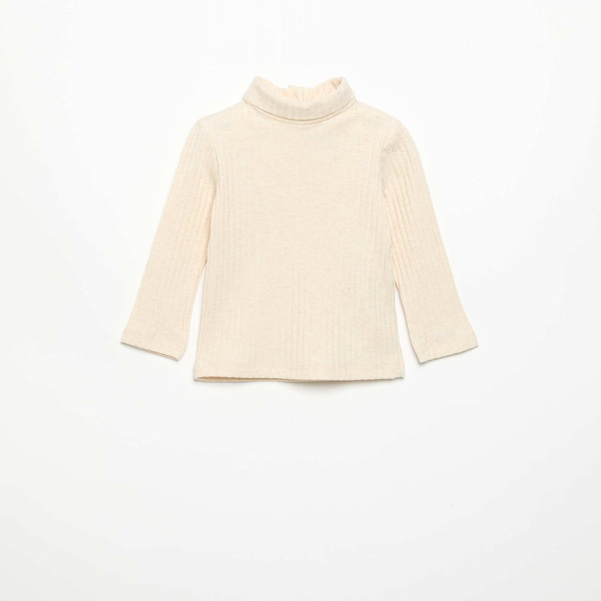 Sous-pull en maille côtelée plate BEIGE