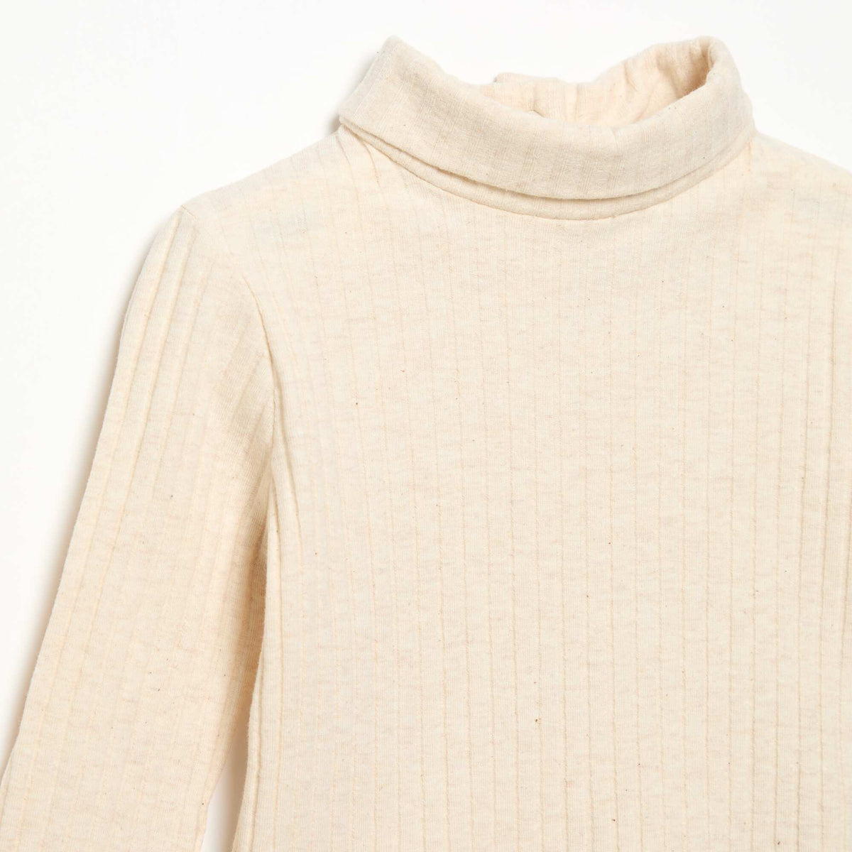 Sous-pull en maille côtelée plate BEIGE