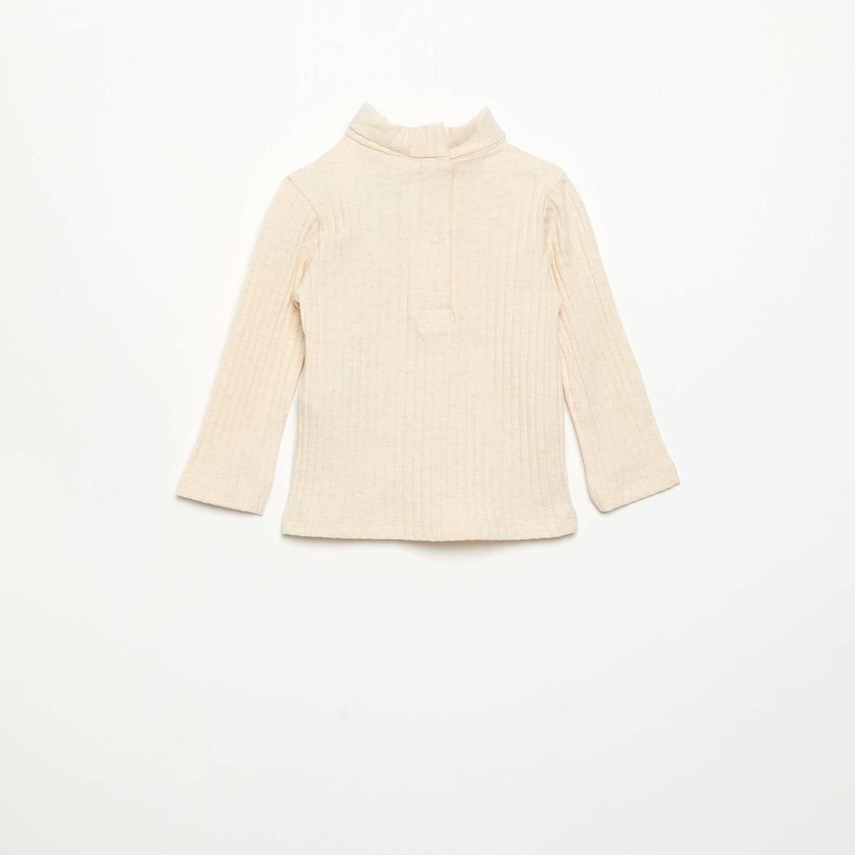 Sous-pull en maille côtelée plate BEIGE