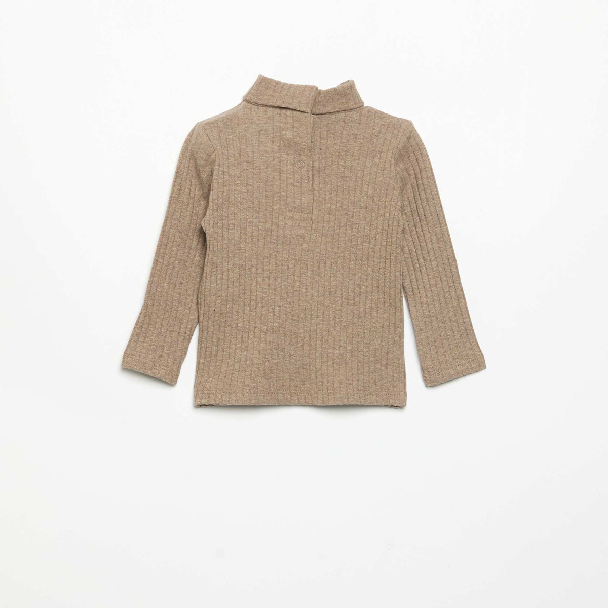 Sous-pull en maille côtelée plate MARRON