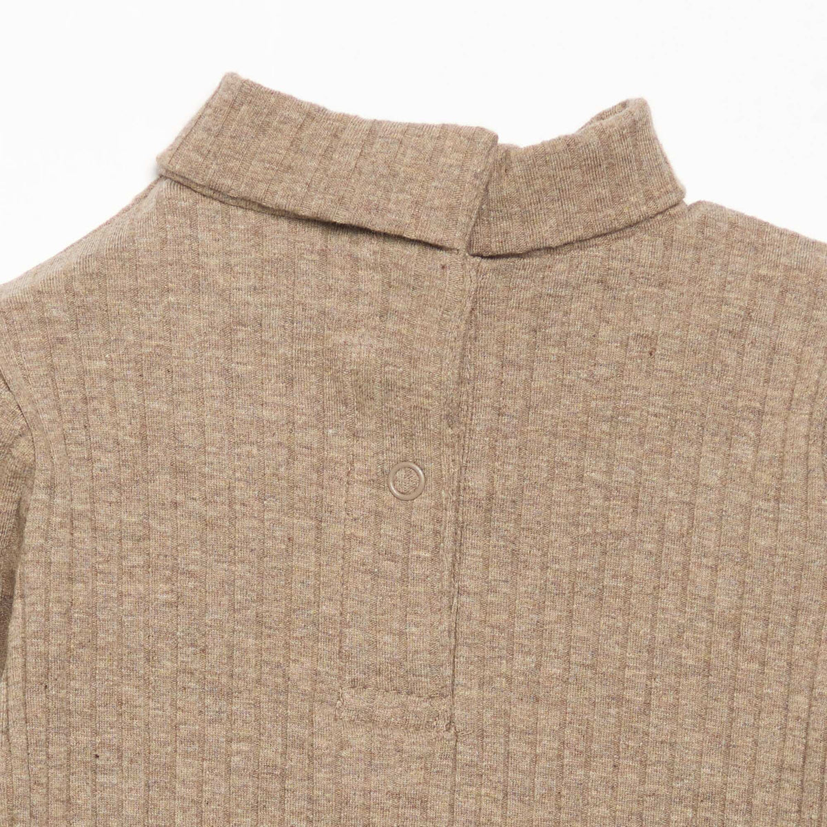 Sous-pull en maille côtelée plate MARRON