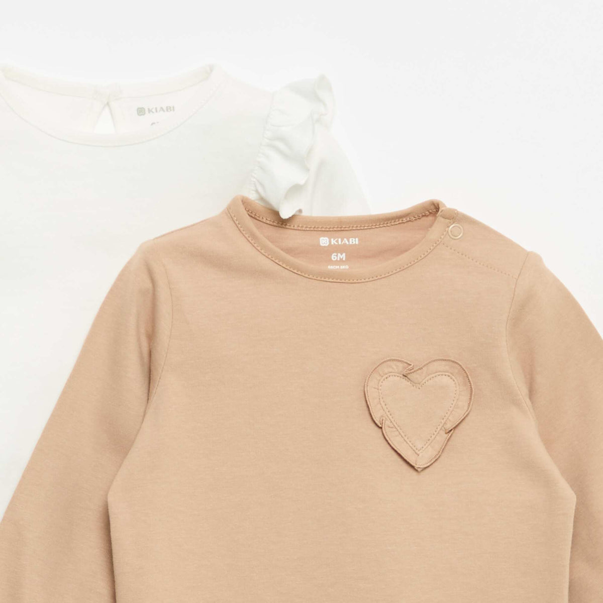 Lot de 2 t-shirts manches longues en jersey coton BLANC