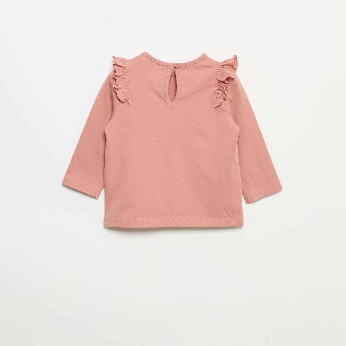 Lot de 2 t-shirts manches longues en jersey coton ROSE