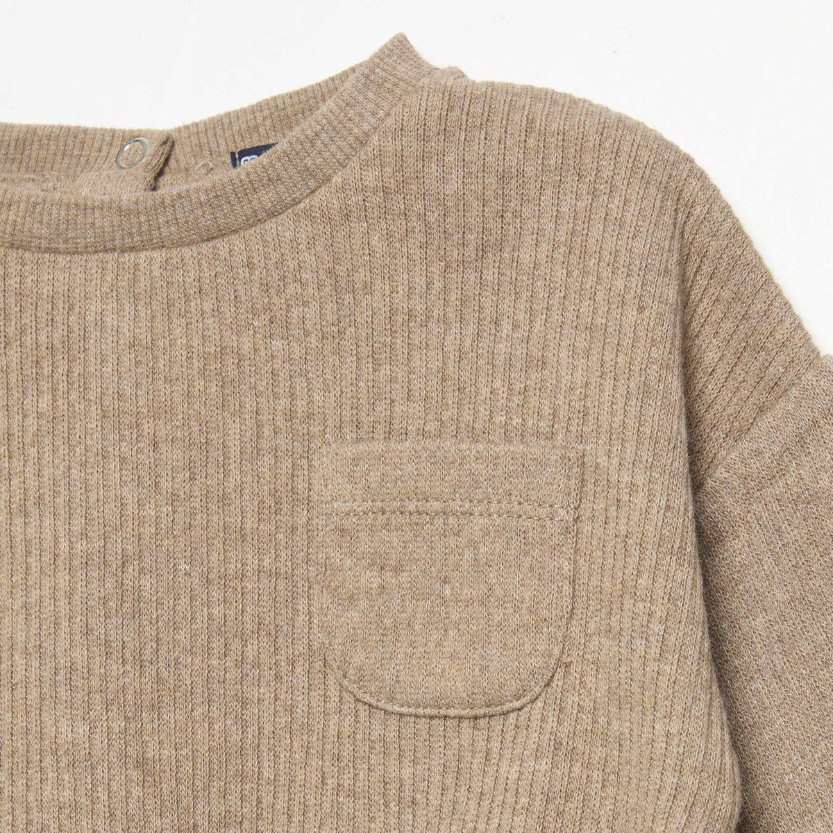 Ensemble 2 pièces en maille côtelée - Sweat + pantalon BEIGE