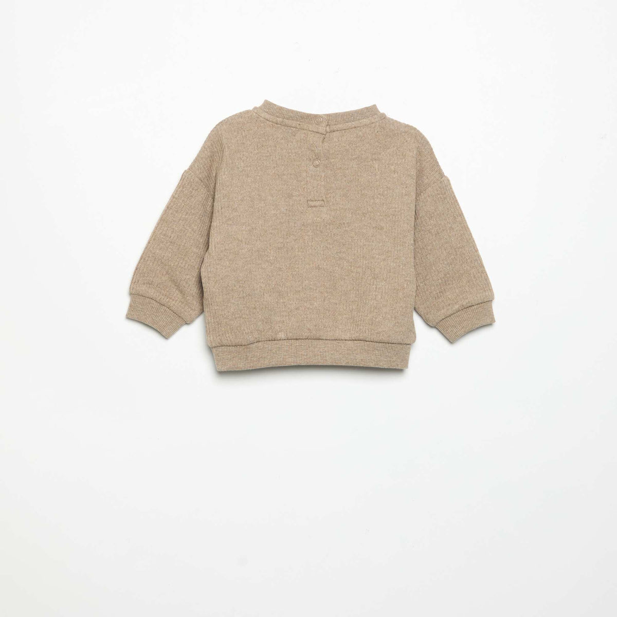 Ensemble 2 pièces en maille côtelée - Sweat + pantalon BEIGE
