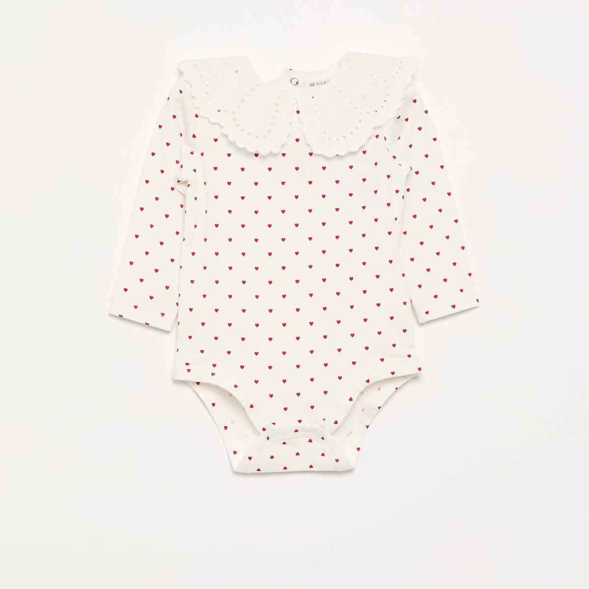 Body imprimé avec col claudine en broderie anglaise BLANC