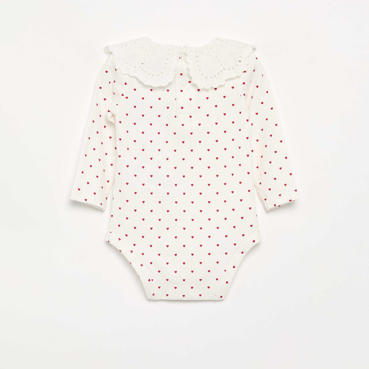 Body imprimé avec col claudine en broderie anglaise BLANC