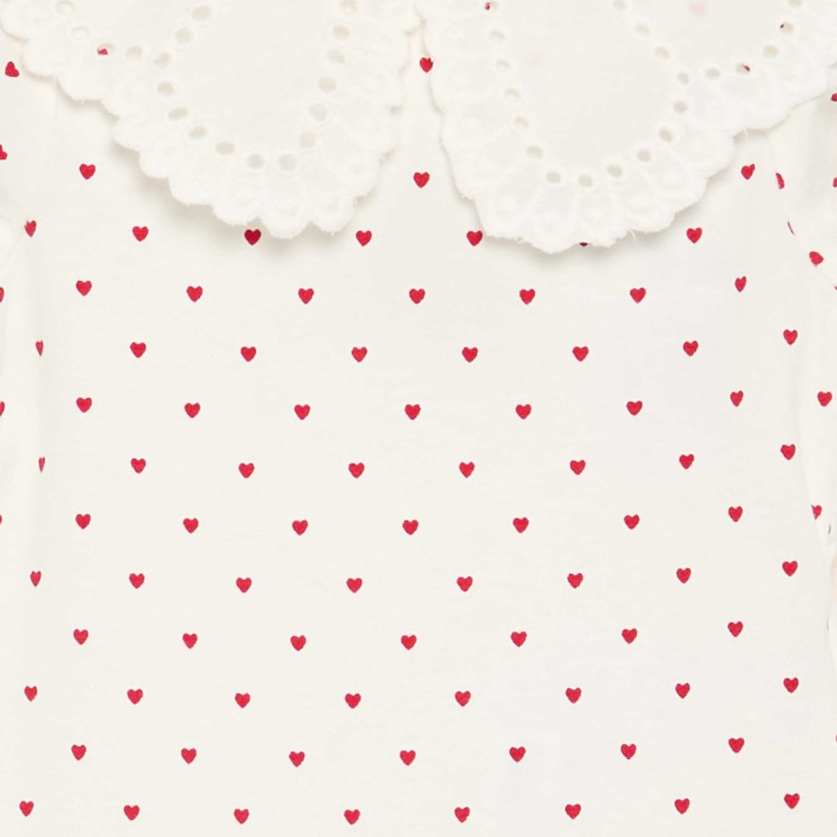 Body imprimé avec col claudine en broderie anglaise BLANC