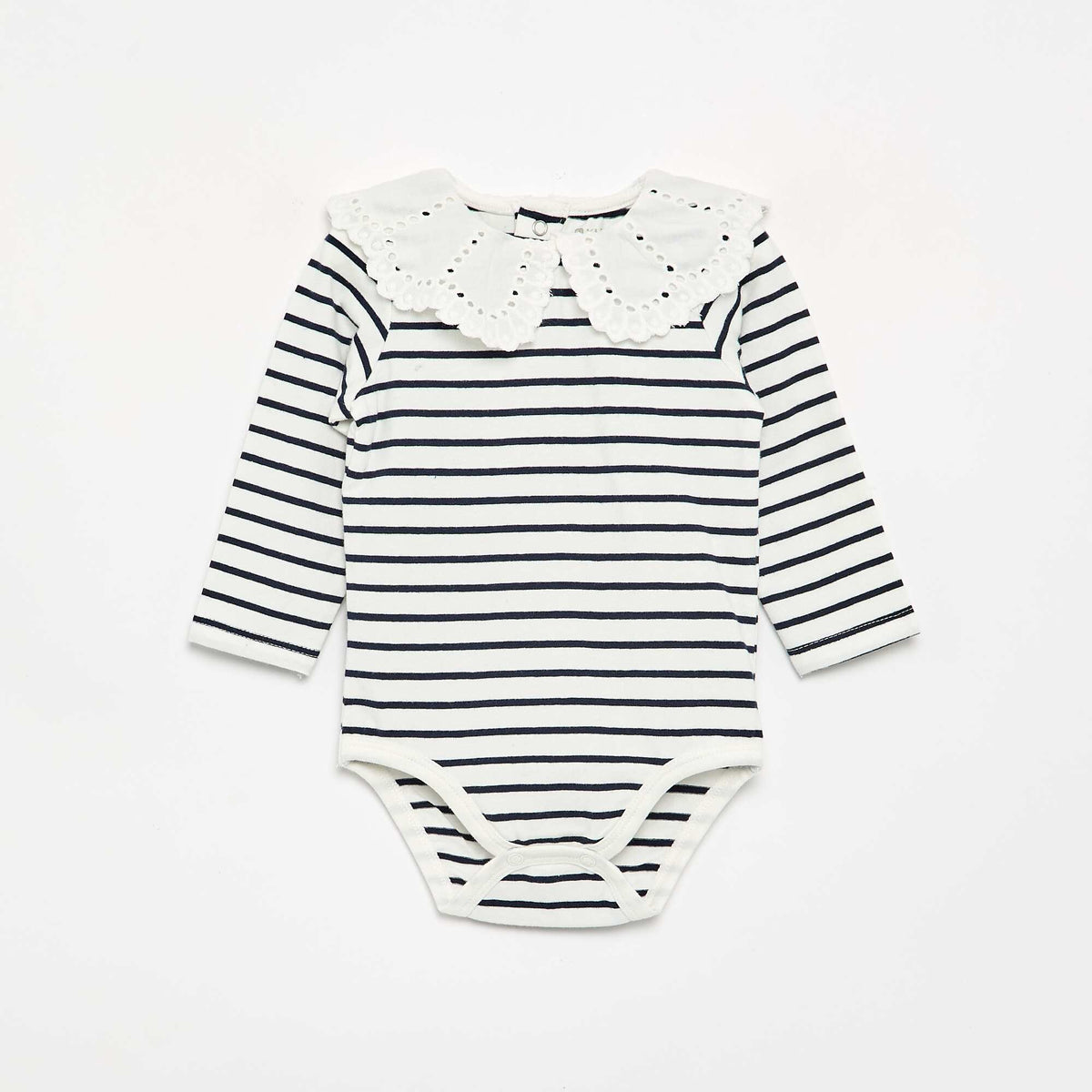 Body imprimé avec col claudine en broderie anglaise BLANC