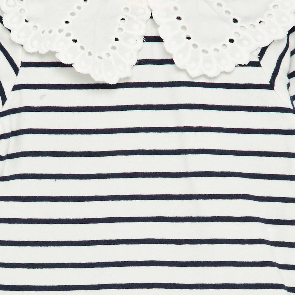 Body imprimé avec col claudine en broderie anglaise BLANC