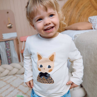 T-shirt en jersey manches longues BLANC