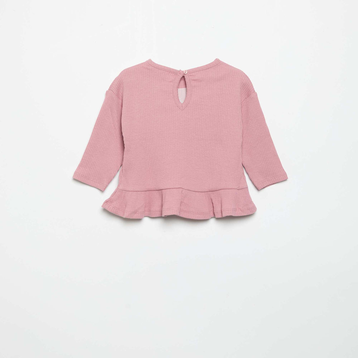 T-shirt côtelé à manches longues ROSE