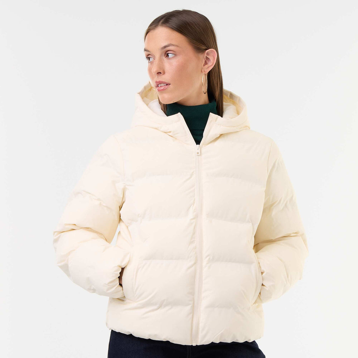 Doudoune matelassée à capuche BLANC