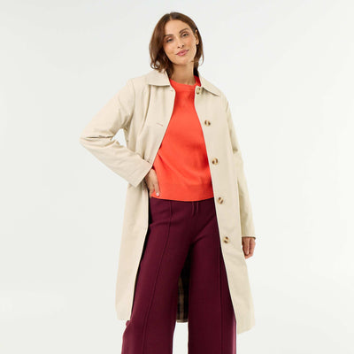 Trench mi-long doublure intérieure MARRON