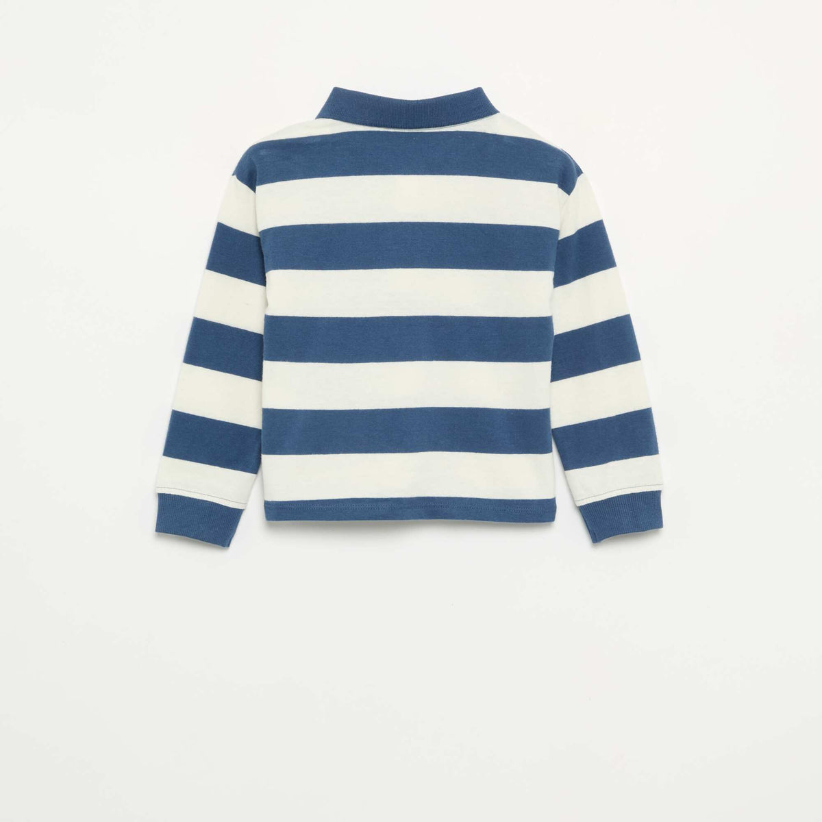 Polo rayé en jersey de coton BLEU