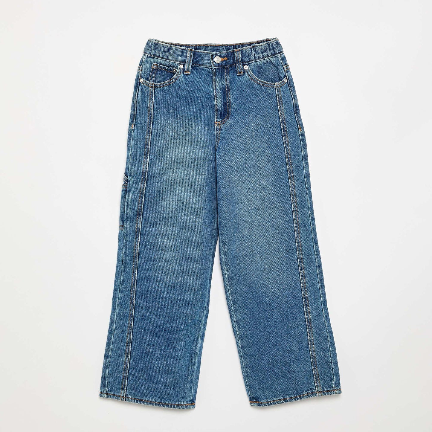 Pantalon large en denim BLEU