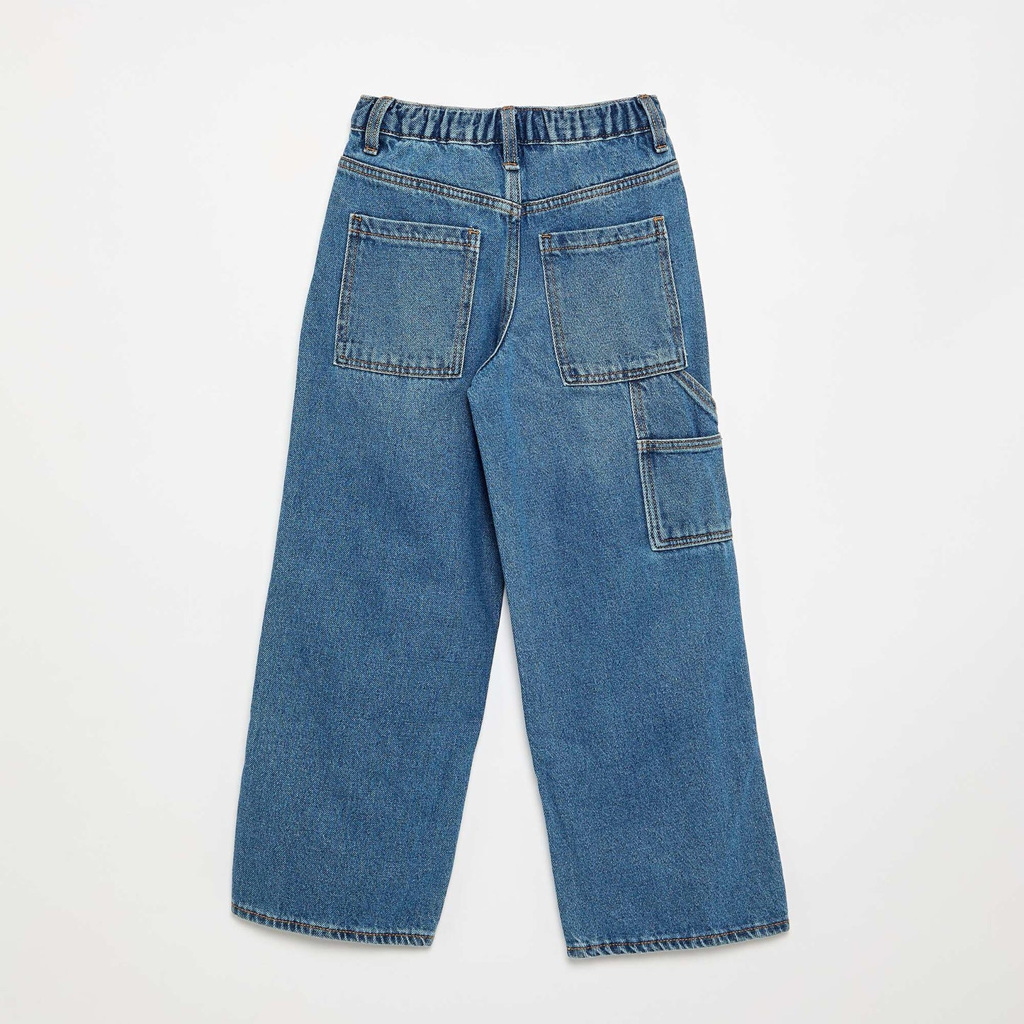 Pantalon large en denim BLEU