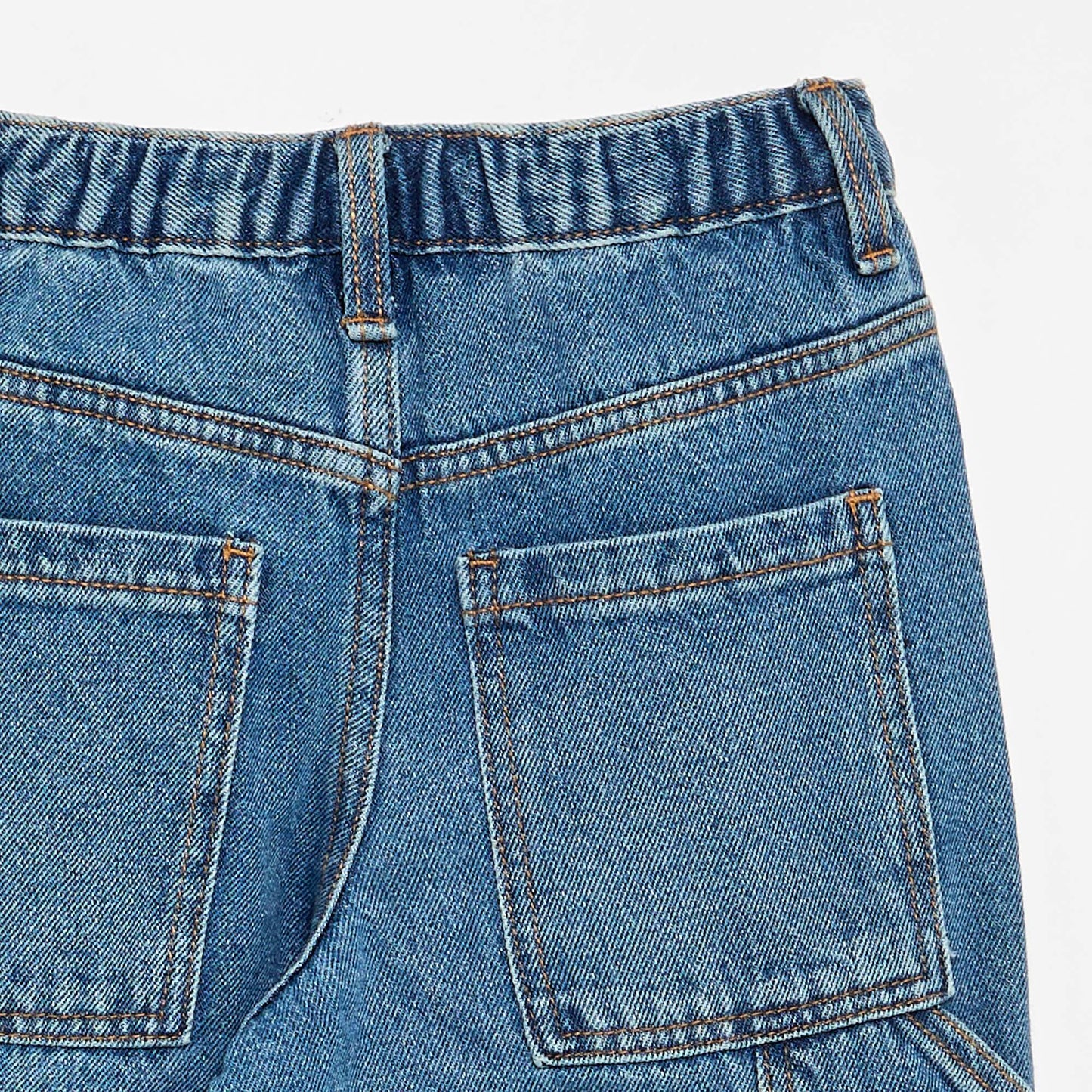 Pantalon large en denim BLEU