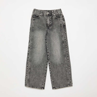 Pantalon large en denim GRIS