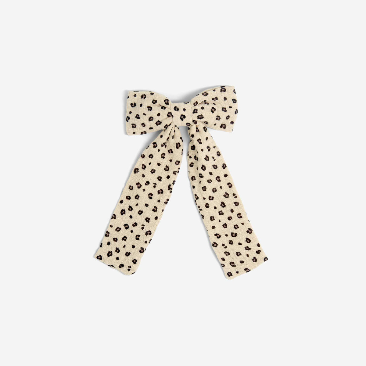 Pince avec gros nœud imprimé BEIGE