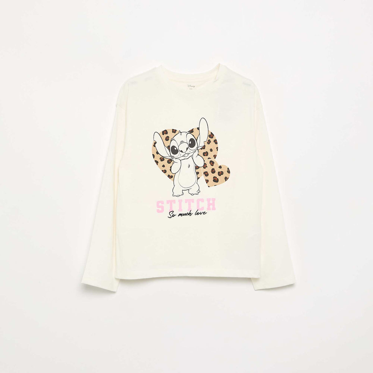 T-shirt 'Disney' 'Stitch' à manches longues BLANC