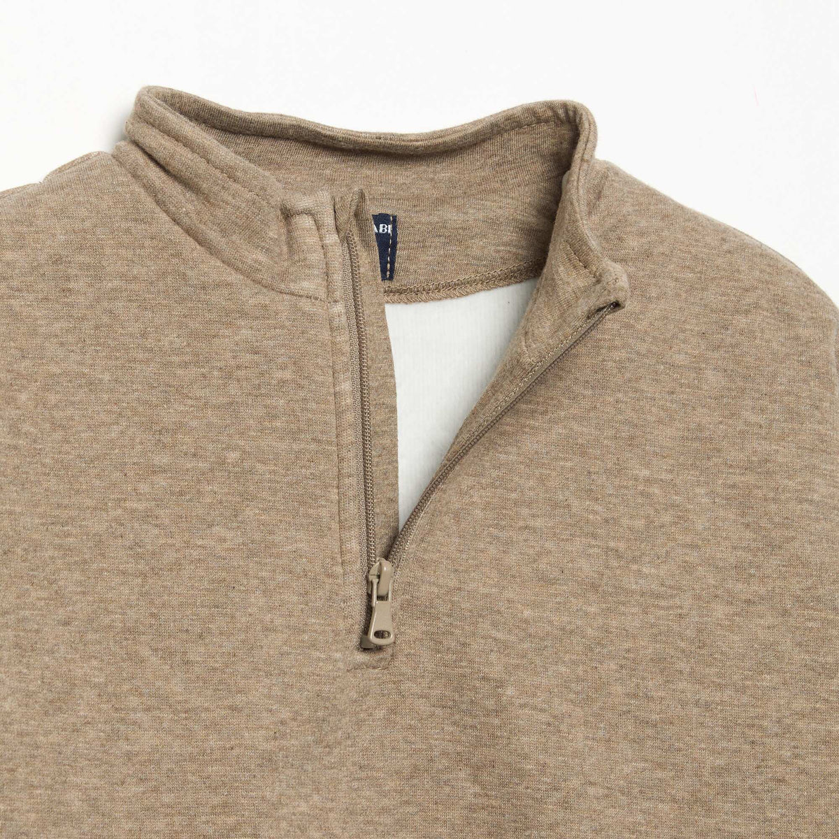 Sweat à manches longues et col zippé MARRON
