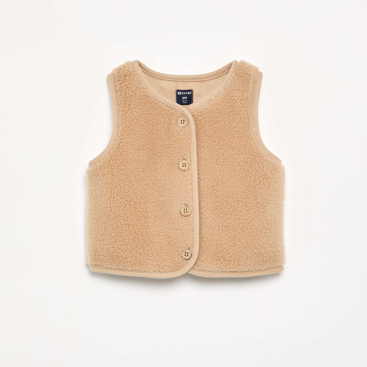 Veste sans manches effet moutonné BEIGE