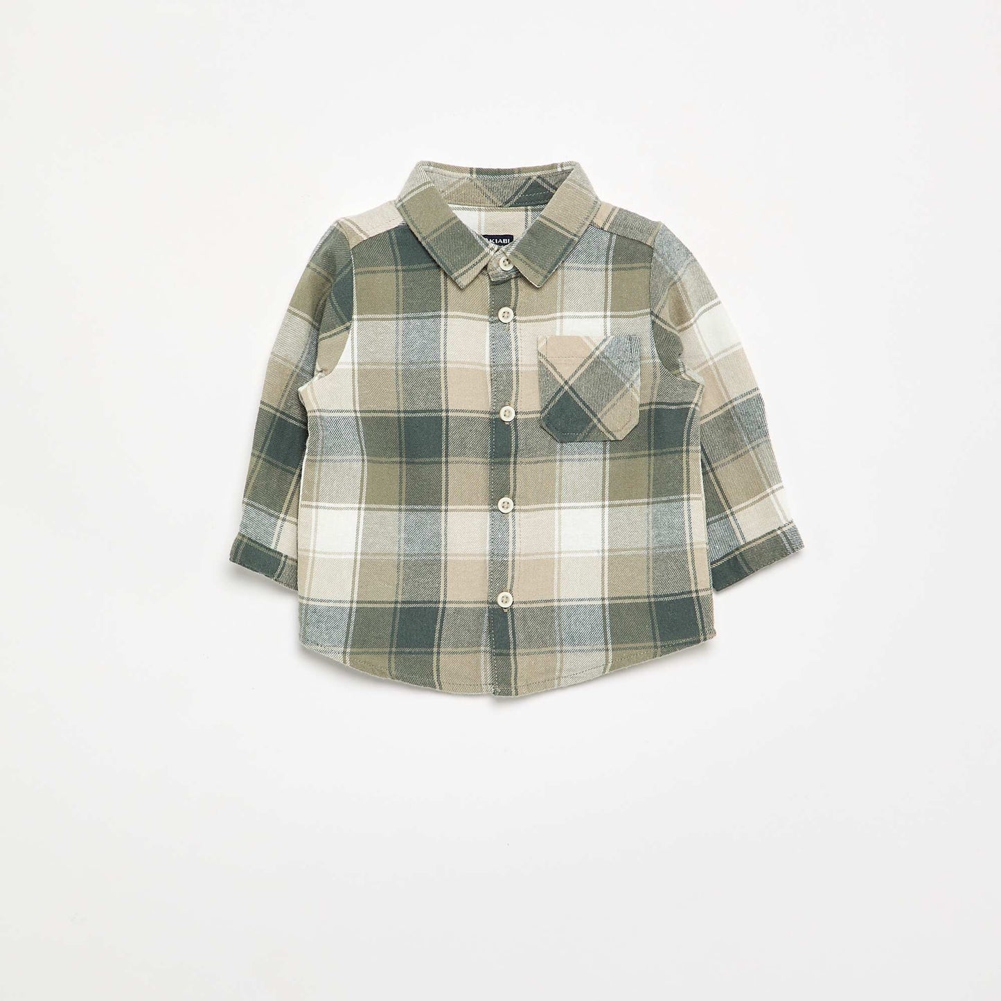 Chemise à carreaux et manches longues VERT