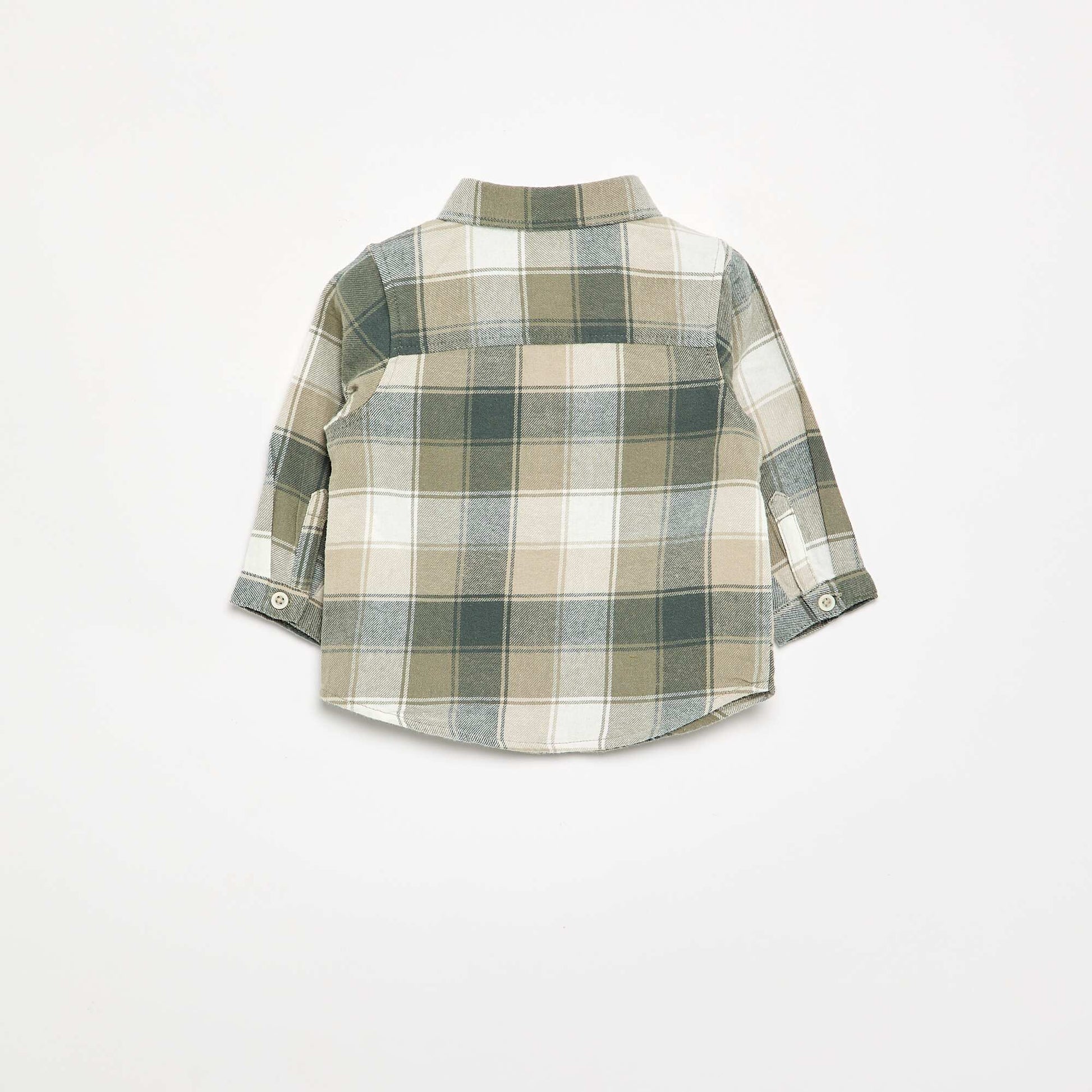 Chemise à carreaux et manches longues VERT