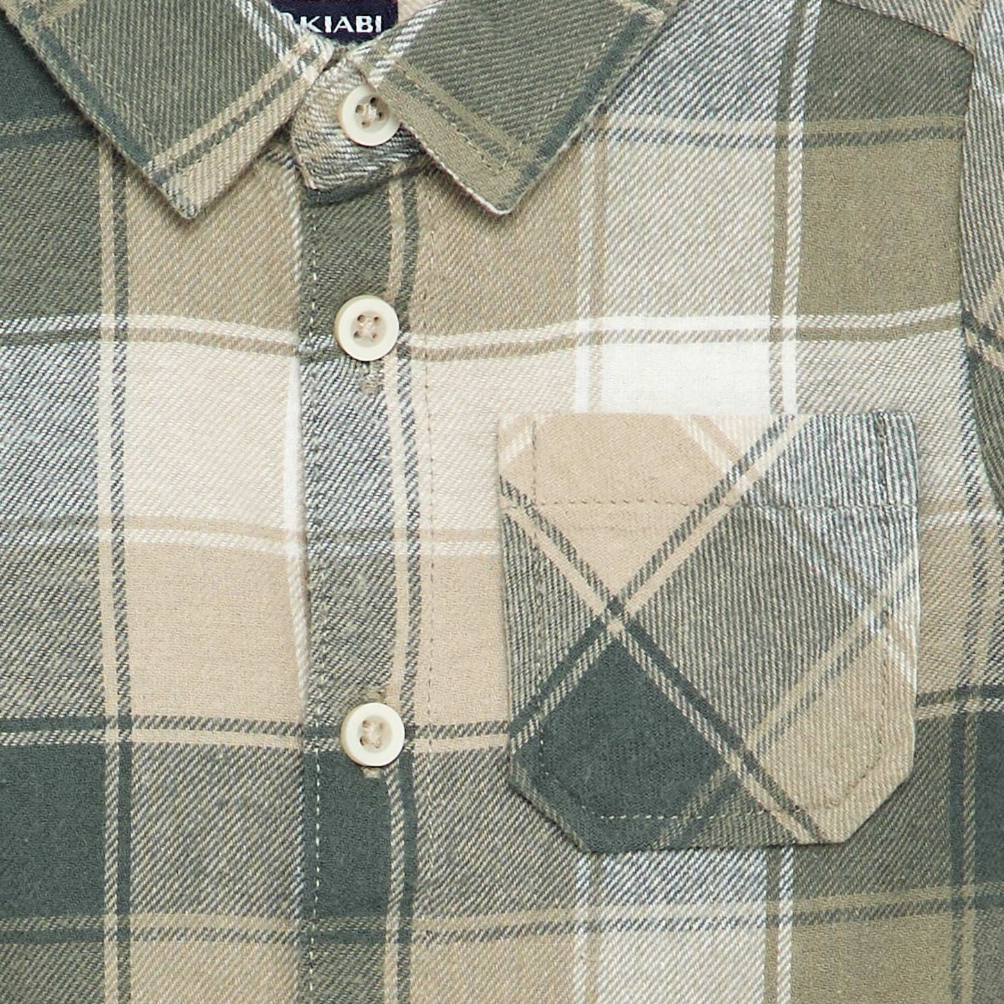 Chemise à carreaux et manches longues VERT